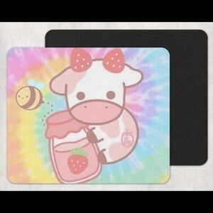 Strawberry Cow Tie Dye Mouse Pad